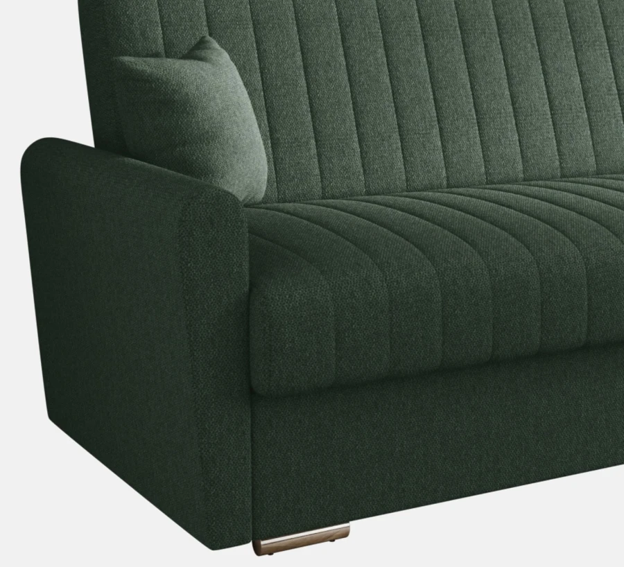 Plecionka ciemnozielona – ujęcie sofy Bona z bliska