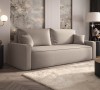 Sofa rozkładana 3-osobowa Rome ciemnobeżowa – kanapa z funkcją spania i pojemnikiem, tkanina plecionka