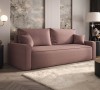 Sofa rozkładana 3-osobowa Rome brudny róż – kanapa z funkcją spania i pojemnikiem, tkanina boucle