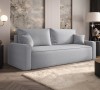Sofa rozkładana 3-osobowa Rome jasnoszara – kanapa z funkcją spania i pojemnikiem, tkanina boucle
