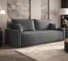 Sofa rozkładana 3-osobowa Rome ciemnoszara – kanapa z funkcją spania i pojemnikiem, tkanina boucle