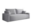 Sofa rozkładana 3-osobowa Rome jasnoszara – kanapa z funkcją spania i pojemnikiem, tkanina boucle