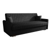 Sofa rozkładana 3-osobowa Bona welur czarny – sofa z funkcją spania