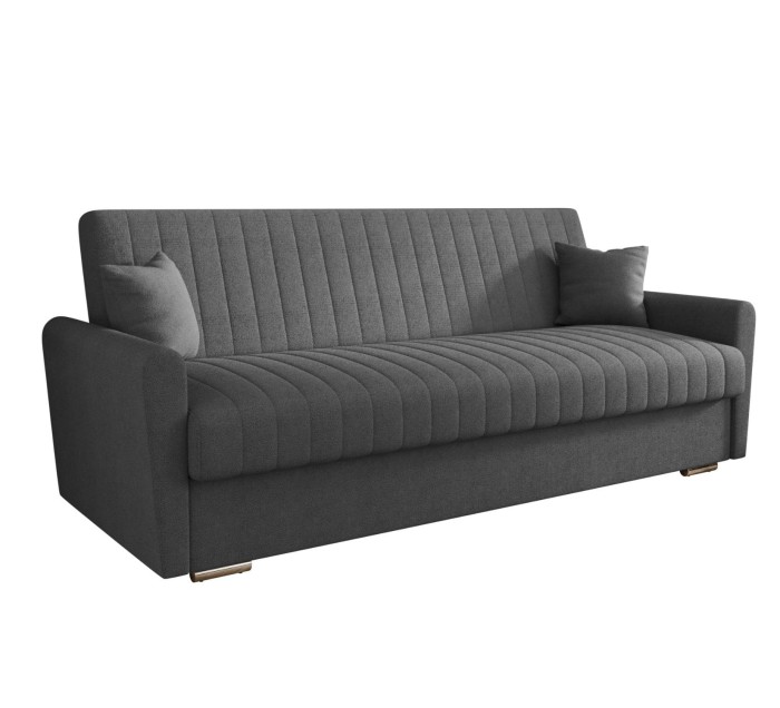 Sofa rozkładana 3-osobowa Bona boucle ciemnoszary – sofa z funkcją spania