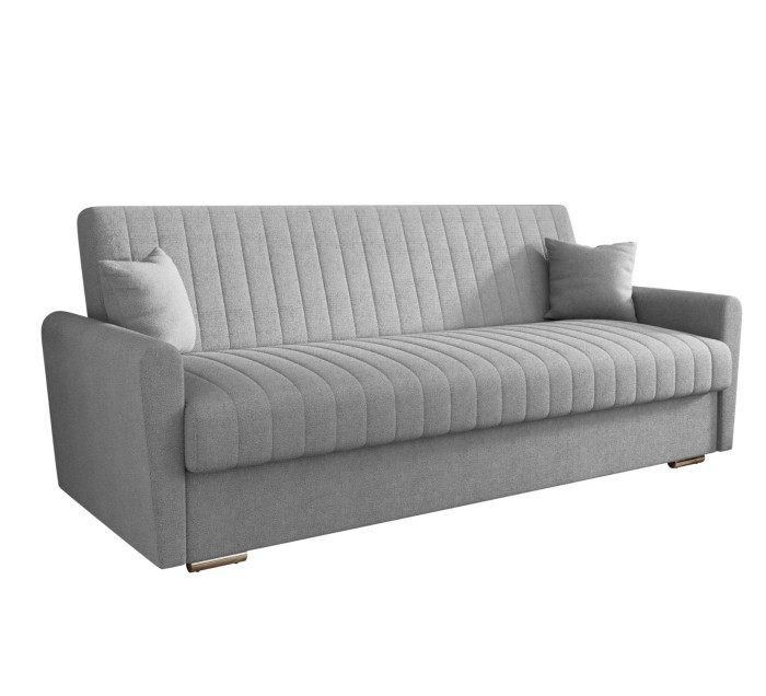 Sofa rozkładana 3-osobowa Bona boucle jasnoszary – sofa z funkcją spania
