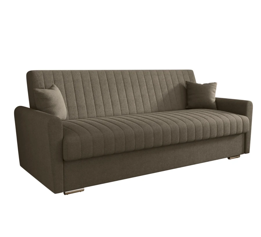 Sofa rozkładana 3-osobowa Bona boucle ciemnobeżowy – sofa z funkcją spania