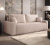 Sofa rozkładana 3-osobowa Rome beżowa – kanapa z funkcją spania i pojemnikiem, tkanina sztruks
