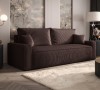 Sofa rozkładana 3-osobowa Rome ciemnobrązowa – kanapa z funkcją spania i pojemnikiem, tkanina sztruks