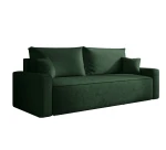 Sofa rozkładana Rome 3 - osobowa z pojemnikiem, welur ciemnozielony