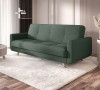 Ciemnozielona sofa rozkładana Milo w salonie – nowoczesna kanapa z funkcją spania