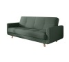 Ciemnozielona sofa rozkładana Milo w salonie – nowoczesna kanapa z funkcją spania