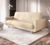 Jasnobeżowa sofa rozkładana Milo w salonie – nowoczesna kanapa z funkcją spania