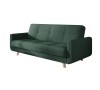 Ciemnozielona sofa rozkładana Milo w salonie – nowoczesna kanapa z funkcją spania