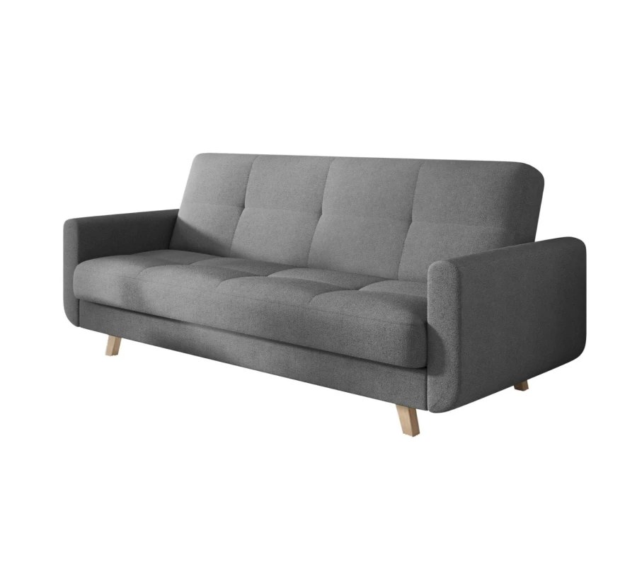 Ciemnoszara sofa rozkładana Milo w salonie – nowoczesna kanapa z funkcją spania